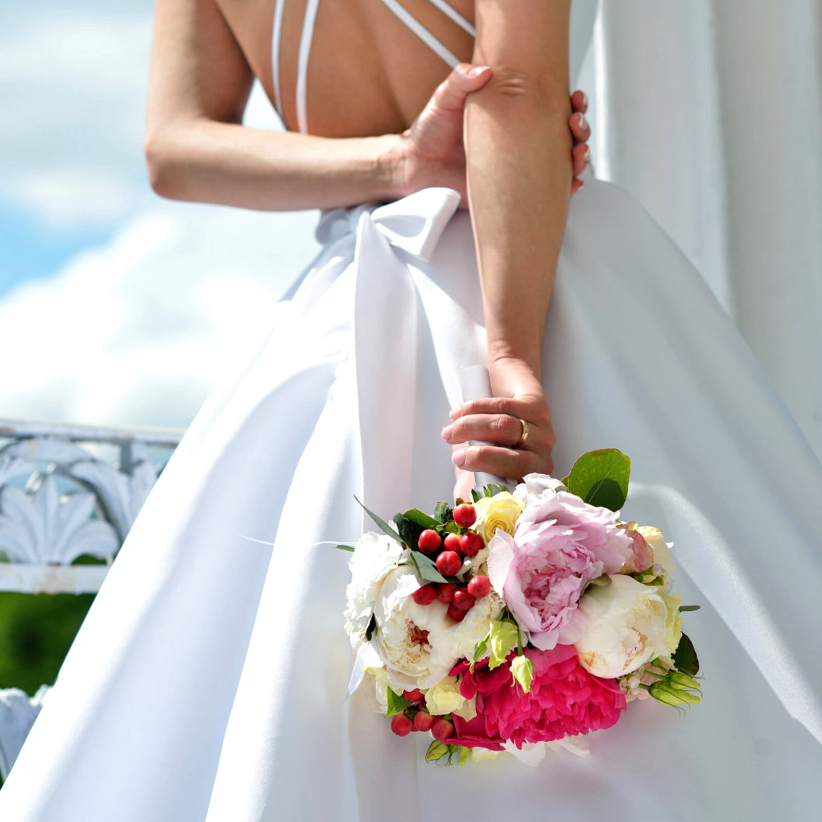 KALLORY Multi-Color Plastic Flower Bouquet Holders with Mud Base for Wedding, Floral Arrangements and Decorative Flower Accessories