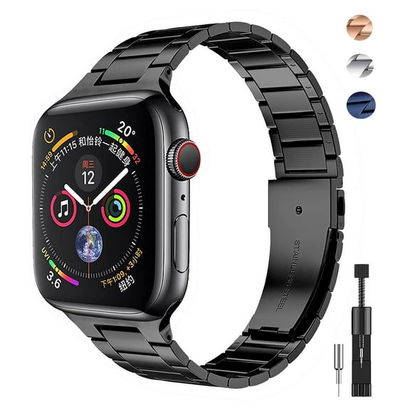 Slim strap for Apple Watch Band 44mm 40mm 45mm 41mm 38mm 42mm Women Ultra-thin Metal wristband bracelet for Apple watch series 5 4 3 SE 6 7 2 1