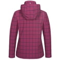 thumbnail image 2 of Women's Waterproof Rain Jacket Lightweight Windbreaker Breathable Raincoat with Hood for Outdoor Hiking (Purple Plaid L), 2 of 7