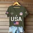 thumbnail image 2 of Blouses for Women Gsakboxl Women Trendy V Neck Patriotic Tee 250th Anniversary American Flag Print Short Sleeve Fashion Casual Graphic T Shirt Ideal For Young Daily Holiday Womens Tops S, 2 of 5