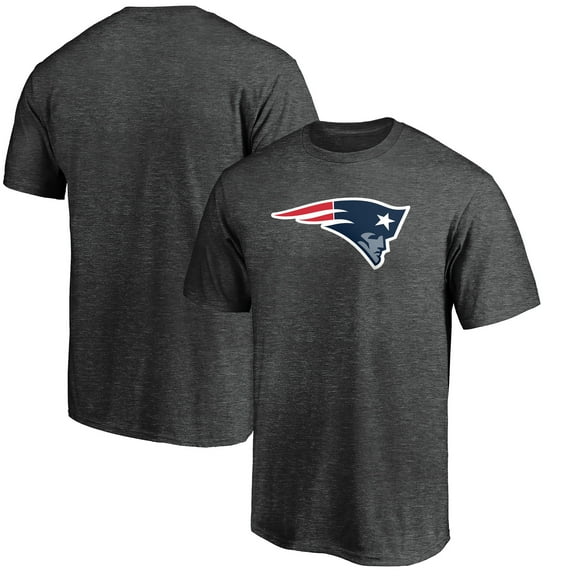 Men's Fanatics Heather Charcoal New England Patriots Primary Logo T-Shirt