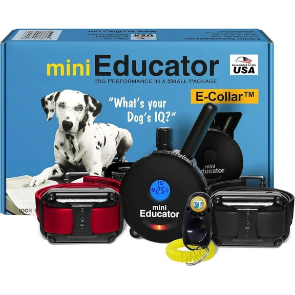 E-Collar ET-302 BK Remote Dog Trainer E-Collar with PetsTEK Clicker - 1/2 Mile - Vibration, Tone, and Stimulation Training Collar