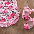 thumbnail image 5 of Qtinghua 3Pcs Newborn Baby Girls Clothes Short Sleeve Romper Leopard Floral Jumpsuit Bodysuit+Shoes+Headband Set Pink 0-3 Months, 5 of 6