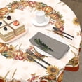 thumbnail image 4 of Thanksgiving Tablecloth Round 60 Inch Fall Pumpkin Harvest Decoration Outdoor Table Cloth Rustic Autumn Maple Leaves Table Cover for Dining Room Kitchen Holiday Party Picnic Home Fall Decor, 4 of 6