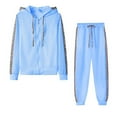 thumbnail image 2 of Womens Plus Size Sweatsuits Sets S-5X Zip-Up Hoodie Long Sleeve Sweatshirts Jackets Joggers Pants 2 Piece Leopard Printed Tracksuits Outfits, 2 of 8