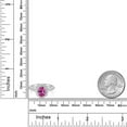 thumbnail image 4 of Gem Stone King 925 Sterling Silver Oval Pink Created Sapphire and White Moissanite Engagement Ring for Women (2.29 Cttw, Available in Size 5, 6, 7, 8, 9), 4 of 6