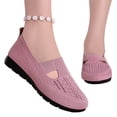 thumbnail image 6 of Wdhugt Women'S Casual Round Toe Closed Heel Flat Soft Sole Slip On Loafers With Breathable Mesh For Plus Size Footwear In Pink Size Us 9, 6 of 7