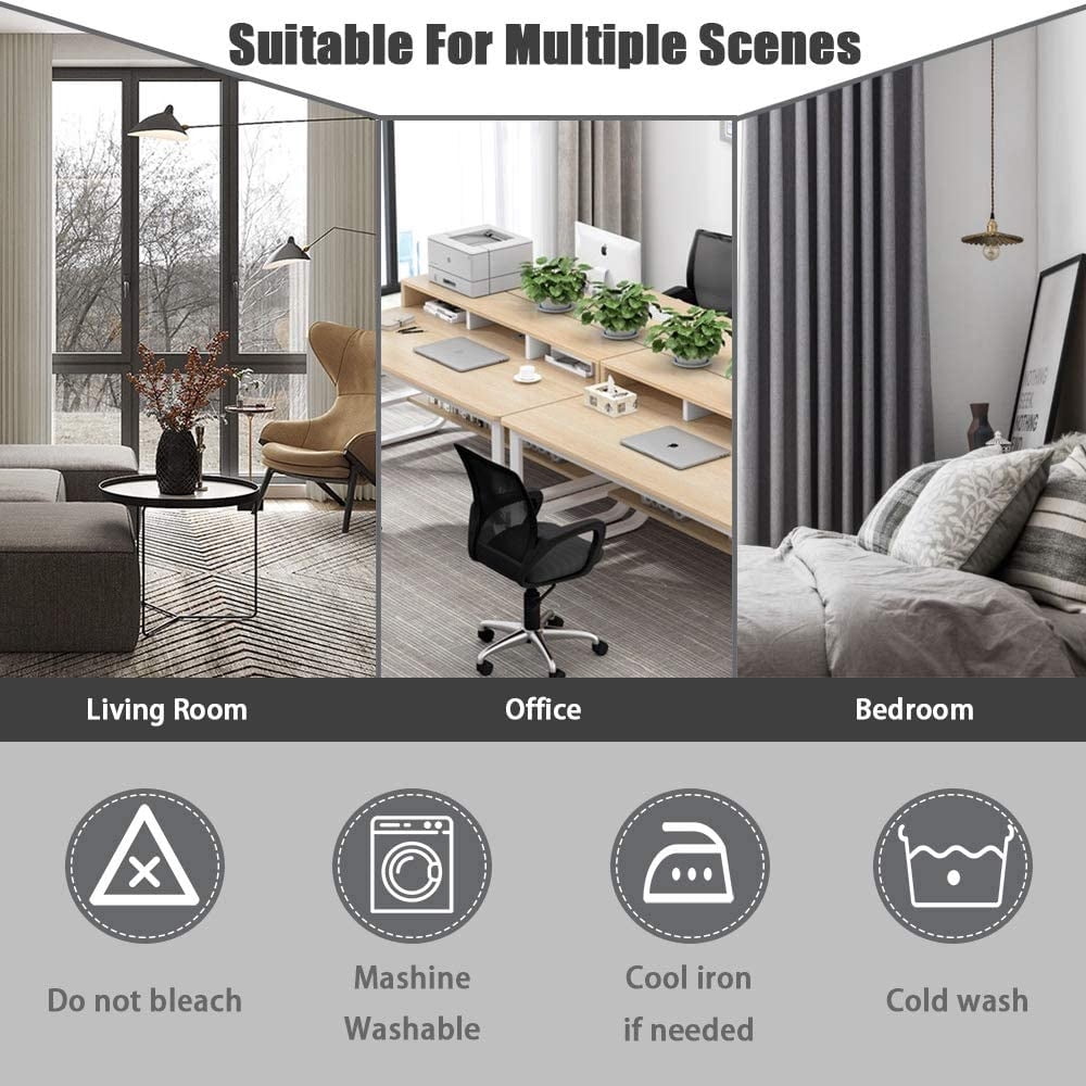 White Full Blackout Window Curtains for Bedroom Noise Reducing Room Darkening Thermal Insulated Drapes Heavy Linen Texture 8 Grommets Top for Living Room with White Liner, 52" x 72", 2 Panels