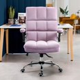 thumbnail image 6 of BUPPLEE Executive Office Chair Velvet Ergonomic Style, Swivel Flip-Up Arms, 6 of 9