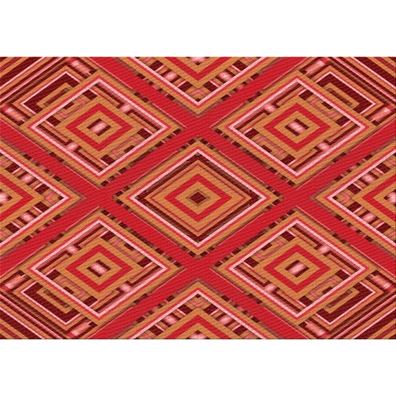 Ahgly Company Indoor Rectangle Patterned Bright Orange Area Rugs, 4' x 6'