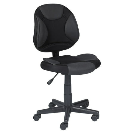 Grey and Black Task Office Chair, Armless