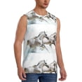 thumbnail image 2 of Kdxio Running White Horses for Men's Muscle T-shirt,Sleeveless for Workout Running Athletic Gym Lounge Casual, 2 of 7