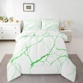 thumbnail image 3 of Manfei Aesthetic Marble Full Size Comforter Sets,Modern Fluid Art Bedding Comforter Set,Green White Bedding Sets For Adult,Breathable Bedroom Decor,3 Pieces, 3 of 9
