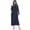 Navy Blue, variant on Women Zipper Robe Long Sleeves Hooded Loungewear Full Length Sleepwear Pockets Housecoat Long Soft Bathrobe