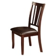thumbnail image 3 of Set of 2 Transitional Espresso Solid Wood Side Chairs with Padded Leatherette Seat for Dining Room, 19"W x 20"D x 39"H, 3 of 8