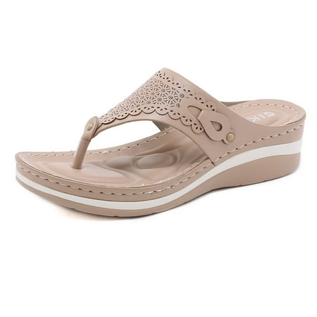 

Women s Soft Bottom Sea Beach Slip Flops Open Toe & Thick Bottom Faux Leather Shoes Women s Outdoor Slippers