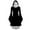 H-Black1617, variant on FEIFLY Women Halloween Print Hooded Dress Long Sleeved Long Dresses Solid Color Festival Clothing