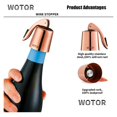 thumbnail image 2 of Tapones para Vino WOTOR de Acero Inoxidable con Silicona, Paquete de 3, 2 of 7