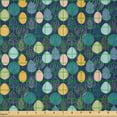 thumbnail image 2 of Ambesonne Autumn Fabric by the Yard Microfiber, Repeating Colorful Foliage, 3 Yards, Avocado Green Petrol Blue, 2 of 2