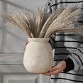 thumbnail image 6 of SIDUCAL Ceramic Rustic Farmhouse Vase | 7.3 Inch Pottery Decorative Flower for Home Decor | Sand Glaze Finish Boho Vase for Table, Living Room, Bathroom Decoration, Shelf Decor, Mantel, White, 6 of 9