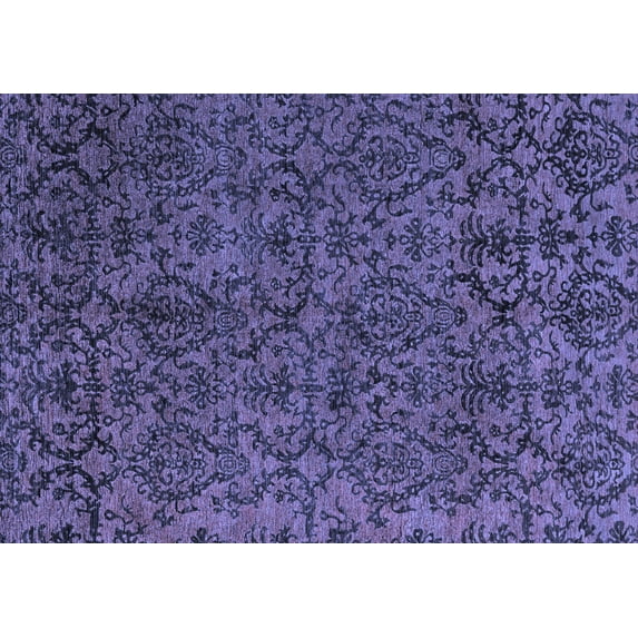 Ahgly Company Machine Washable Indoor Rectangle Oriental Blue Modern Area Rugs, 2' x 4'