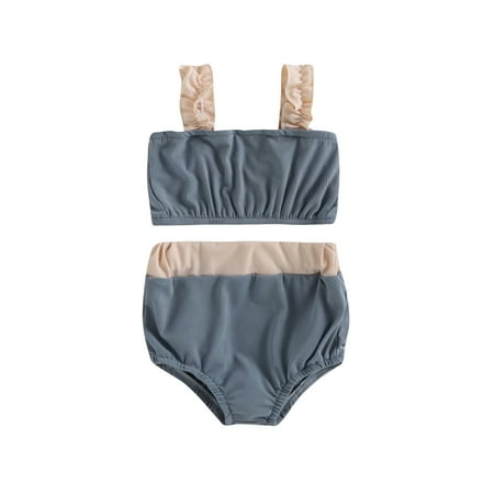 

Bagilaanoe Toddler Baby Girls Swimsuits 2 Piece Bikinis Set Contrast Color Sleeveless Tank Tops + Shorts 6M 12M 18M 24M 3T 4T Kids Swimwear Bathing Suit Beachwear