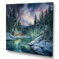 thumbnail image 2 of Designart "Winter Charm Of The Northern Lights" Northern Lights Wall Decor, 2 of 7