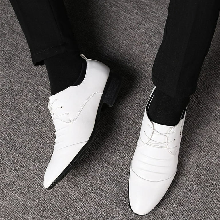 Men Lace Business Leather Shoes Casual Comfortable Wedding Shoe Male Suit  Shoes