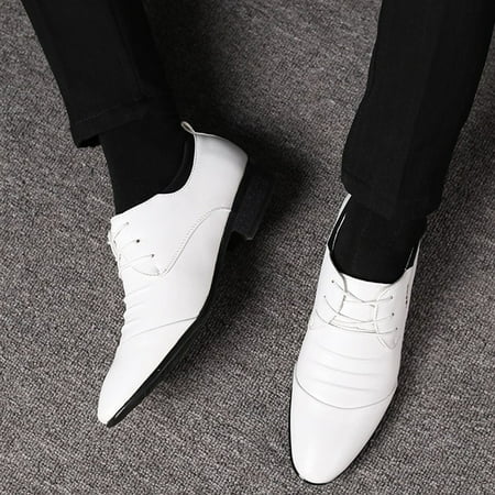 

HIBRO Men Lace Business Leather Shoes Casual Comfortable Wedding Shoe Male Suit Shoes