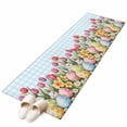 thumbnail image 6 of Easter Kitchen Runner Rug 2x6 Washable Runners for Hallway Non Slip Spring Bunny Colorful Eggs Tulip Flowers Blue Check Large Area Rug Indoor Floor Carpet for Bathroom Laundry Entryway Bedroom, 6 of 8