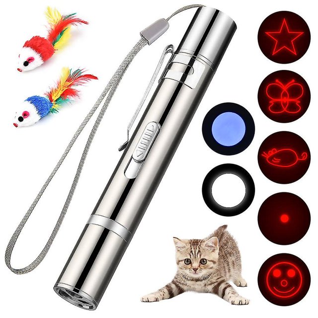 Puntero LED USB recargable, puntero de luz LED para gatos, perros, juguetes, mascotas