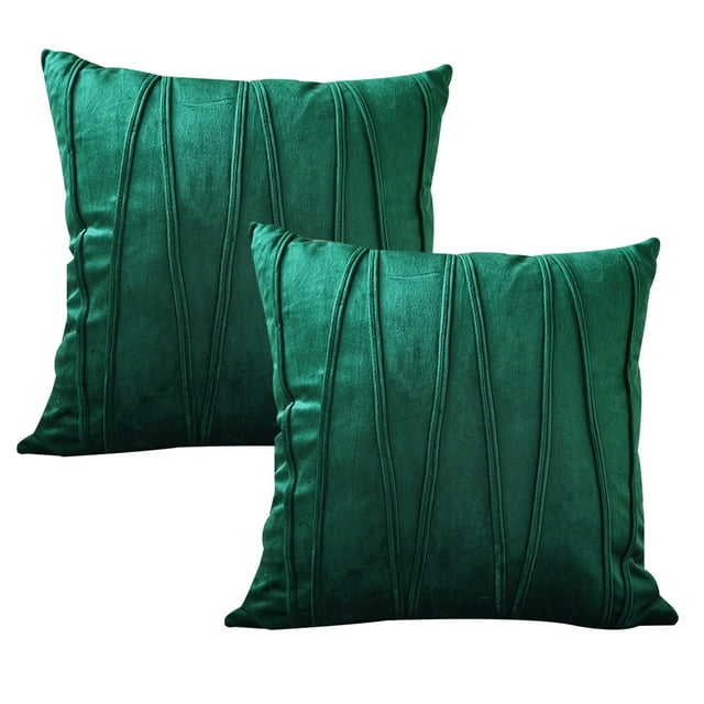 Juego de 2 fundas de almohada decorativas para sofá, color azul marino, 45 x 45 cm