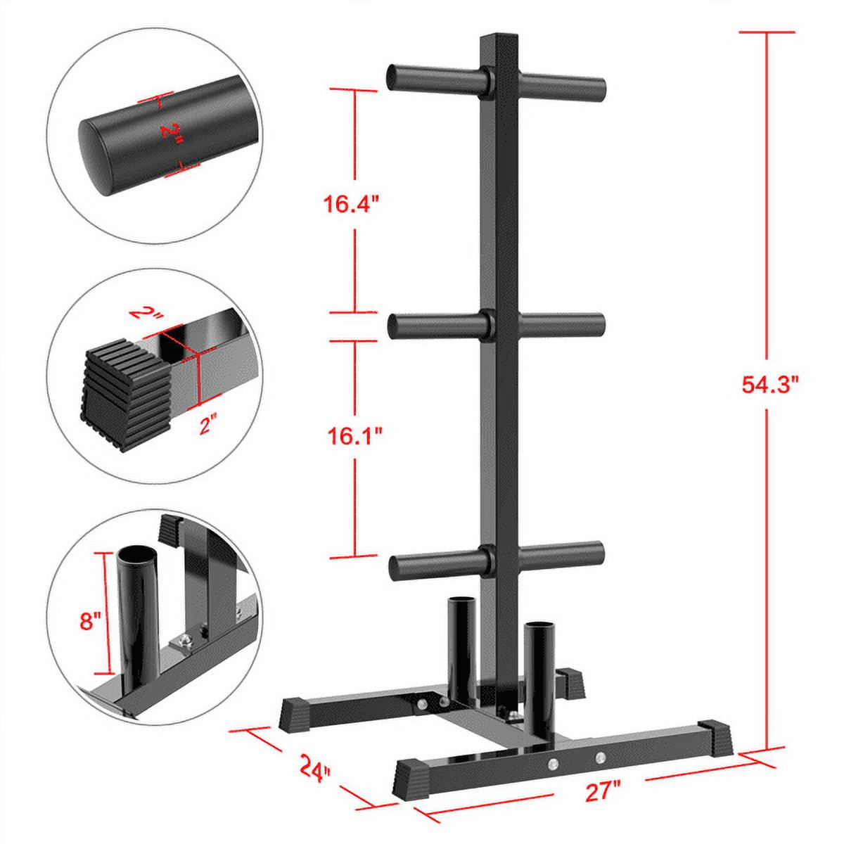 Easyfashion 2" Weight Olympic Plate Tree and Barbell Bar Holder Stand