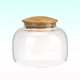 thumbnail image 4 of EeaseMX Tarro de caramelos con tapa de bambú de 550 ml, recipiente de vidrio transparente de borosilicato para granos alimenticios., 4 of 7