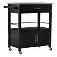 thumbnail image 1 of Riverbay Furniture Transitional Wood/Granite Top Kitchen Cart in Black, 1 of 16