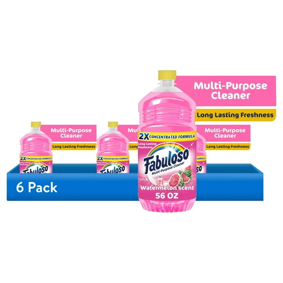 (6 pack) Fabuloso Multi Surface All Purpose Floor Cleaner, Watermelon Scent, 56 fl oz
