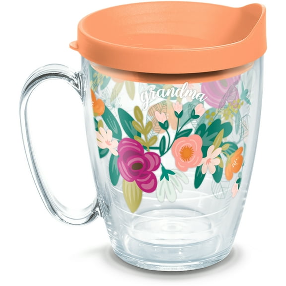 Tervis Grandma Floral Made in USA Double Walled Insulated Tumbler Travel Cup Keeps Drinks Cold & Hot, 16oz Mug, Classic