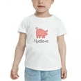 thumbnail image 2 of Pig I Believe Funny Toddler T Shirts for Boys Girls (White, 5/6T), 2 of 5