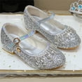 thumbnail image 4 of Owordtank Girls Sparkly Sequin Princess Shoes Rhinestone Flower Girl Wedding Party Low Heel Shoes, 4 of 8