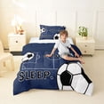 thumbnail image 4 of Erosebridal Ball Games Kids Twin Comforter Sets For Boys,Deepblue White Black Bedding Set,Reversible Navy 2 Pieces, 4 of 7