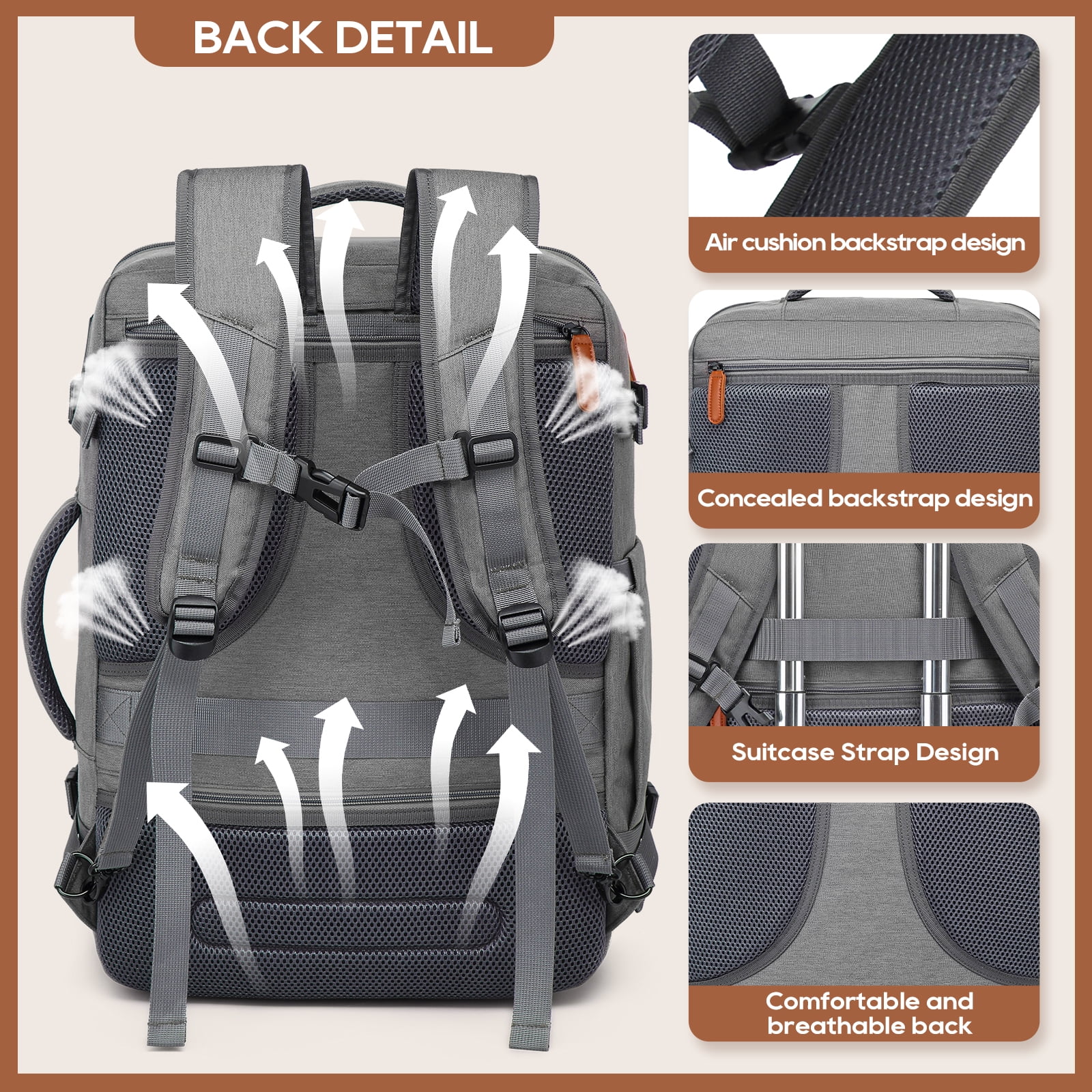 Joyway 2-Piece Travel Backpack Set Airline-Approved Waterproof Carry-On Luggage with USB Charging Port Comfortable Straps & Matching Toiletry Bag