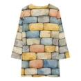 thumbnail image 3 of Watercolor Painted Stone Wall Loose Dress Evening Dress Summer Dresses for Women Luxury Dress Long Sleeved Dress, 3 of 4