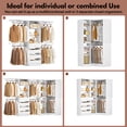 thumbnail image 6 of Homieasy 96"-128" 2-Piece Freestanding Closet System, Corner Wardrobe Organizer with Drawers & Shelves for Bedroom/Living Room，White, 6 of 6