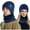 Dark Blue, variant on Winter Knit Hat with Integrated Scarf for Adults Windproof Warm Hood Coif Headwear