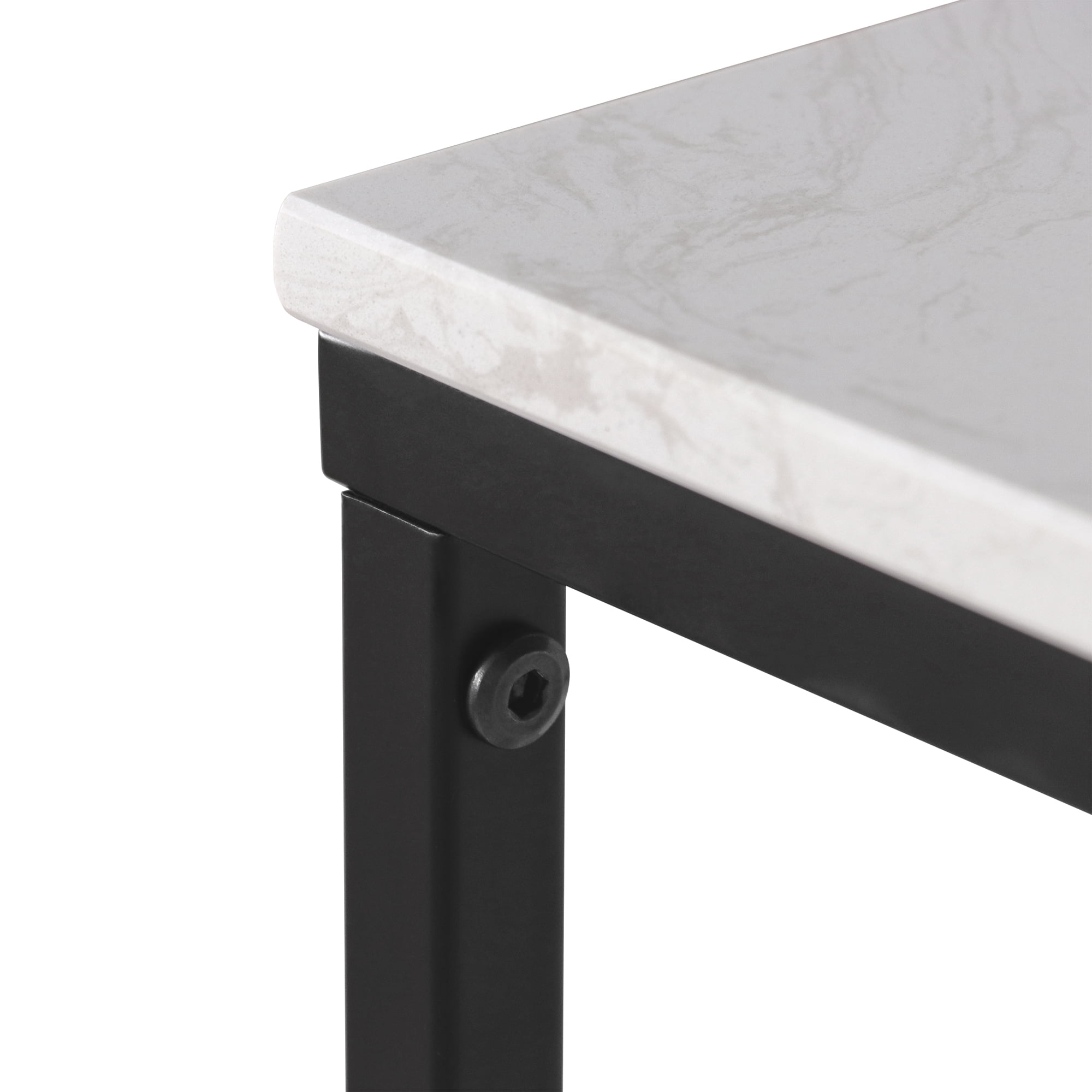 Abble Sleek Console Table with Marble Stone Top, Compact Entryway Table 36"