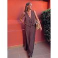 thumbnail image 4 of HH TRAF Conjunto elegante de 2 piezas para mujer, con escote en V, sin mangas, con cordones, chaleco corto, cintura alta, faldas plisadas con cordón en forma de A, 4 of 5