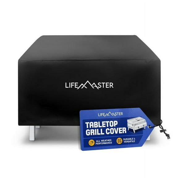 LifeMaster Grill Cover: Waterproof PU, Snug Fit, Easy Clean, Ultimate Protection for 23x16x13 Inch Tabletop Grills