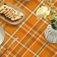thumbnail image 4 of Fall Tablecloth 60×60 Inch Round, Autumn Buffalo Plaid Orange Washable Seasonal Table Cover for Party Picnic Dinner Decor, 4 of 6