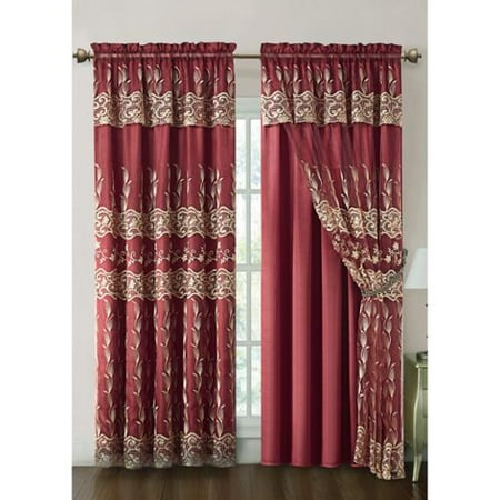 VCNY Darius Curtain Panel with Attached Valance and Satin Backing 55x90 ...