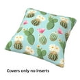 thumbnail image 3 of Throw Pillow Covers, green Cactus Succulents Soft Square Pillow Cases with Invisible Zipper for Couch Bed Sofa, Farmhouse Fall Home Decor 12"x12", 3 of 7